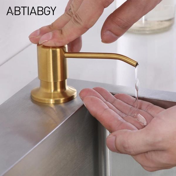 Sıvı Sabun Dispenser 500ml Altın Mutfak Banyo el dezenfektan deterjan lavabo paslanmaz çelik pompa depolama PE şişesi