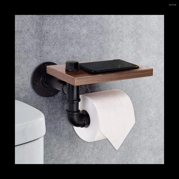 Flüssige Seifenspender rustikaler industrieller Toilettenpapierrollenhalterpfeife für Haus-/Badezimmer Wandmontage Regal B b