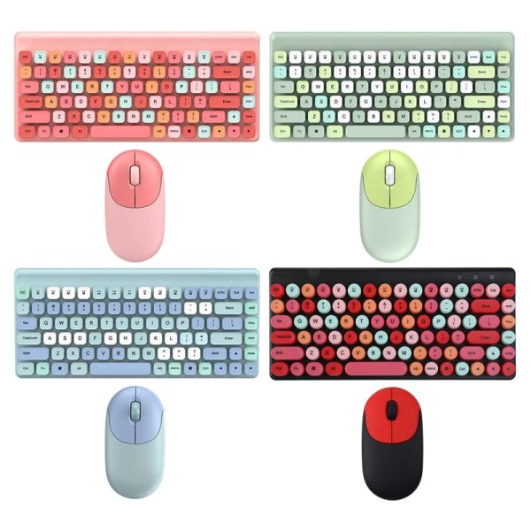 Combos Wireless Keyboard Mouse Play Play Power Saving Rutes Office für Laptop Girl Geschenk