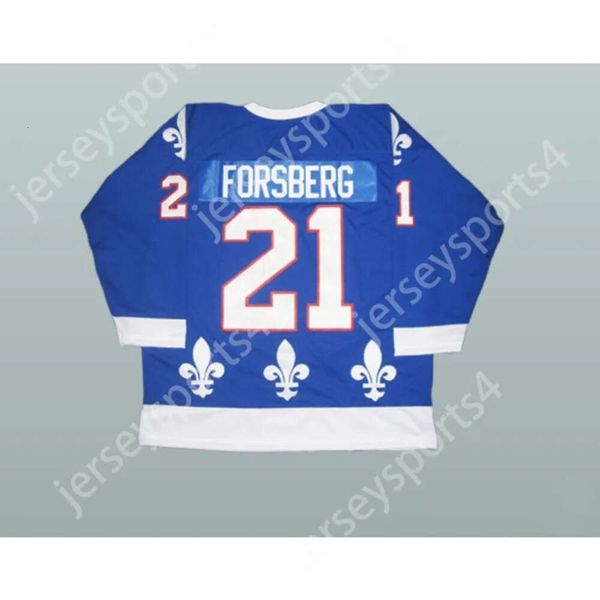 GDSIR Özel Peter Forsberg Wha Quebec Nordiques Hokey Forması Yeni Üst S-M-L-XL-XXL-3XL-4XL-5XL-6XL