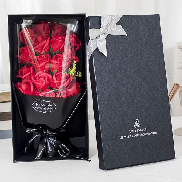 Valentinstag Rose Box Blume Geschenkseife Day Simulationsrosen Bouquet Geschenke Kisten Weihnachtsfeier Seifen Blumen Dekoration Th1374