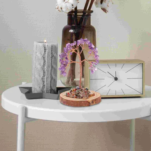 Flores decorativas Mesa de jantar Treça de ornamento Decorações de banheiro Cristal de mesa de madeira Cristal