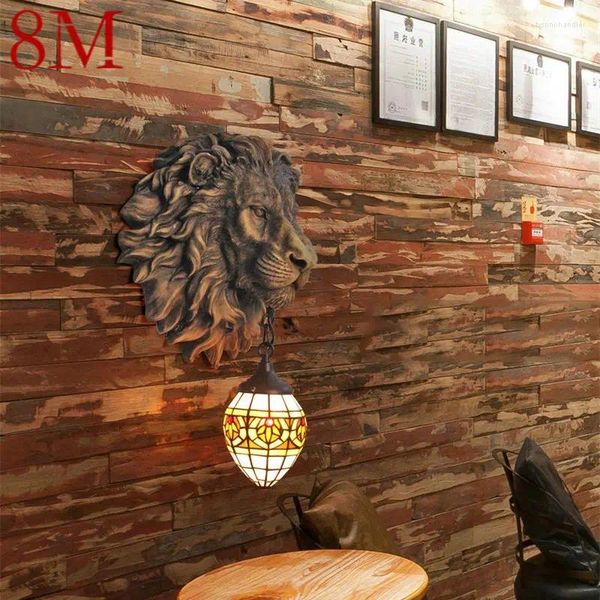 Lâmpadas de parede 8m Lâmpada interior LED Creative American Tiger Style Armance leve para a decoração moderna da vara