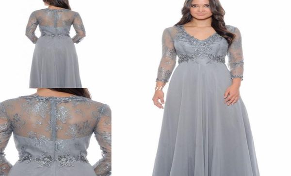 Vestidos de chiffon de corpete de renda elegantes Mãe dos vestidos de noiva 2019 barato Aline formal convidado Festa de noite Vestidos EMPI6203798