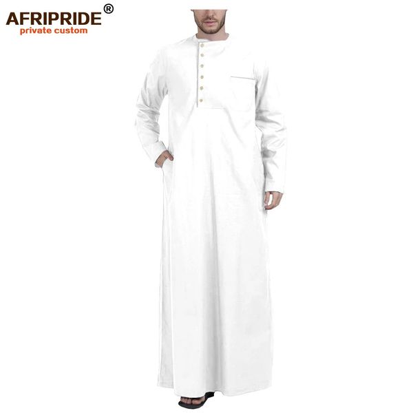 Abbigliamento musulmano per uomini jubba thobe con maniche lunghe e collo rotondo plus size abiti islamici abiti musulmani afripride a2014001 240328