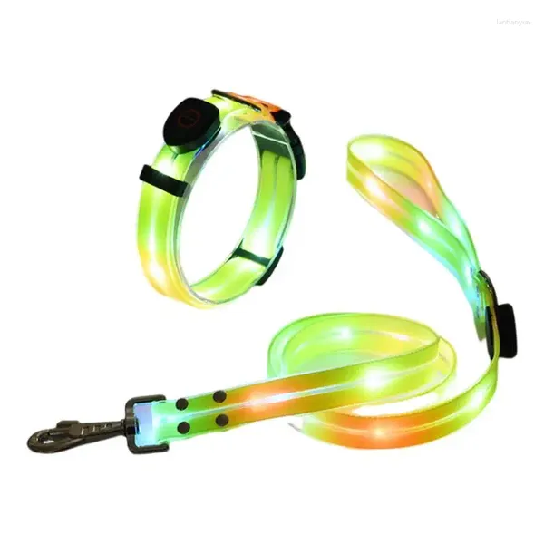 Colarinhos de cães LED CLUST UP ROPE LIGADO AJUSTÁVEL CLARO DE PET GLOWLENTE REFLEFTILIO