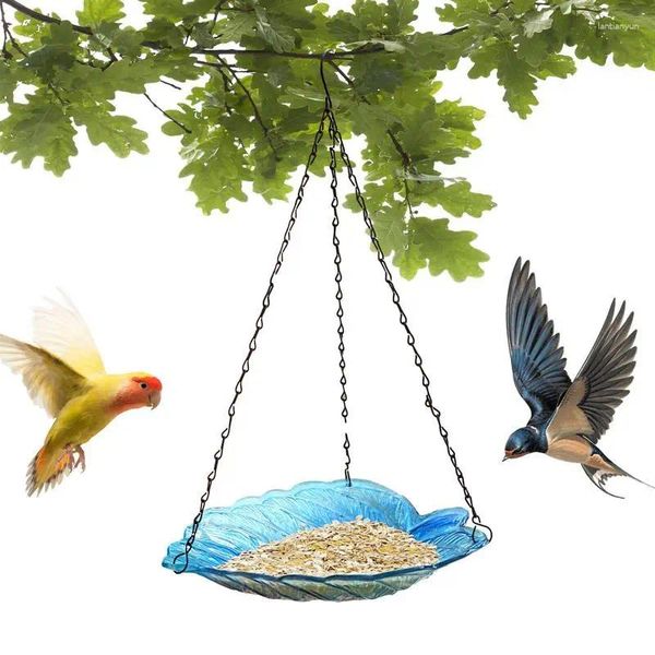 Altri rifornimenti per uccelli alimentazione a forma di foglie di foglia elegante ciotola di vetro con gancio a forma di colibrì robusto costruzione per giardino