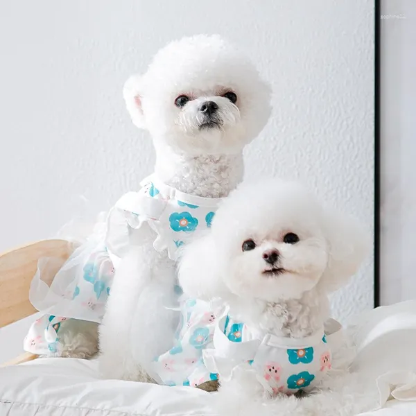 Dog Apparel Apron Frhoran Floral Pet Designer Designer модные милые кружевные платья для кошек лето для маленьких собак