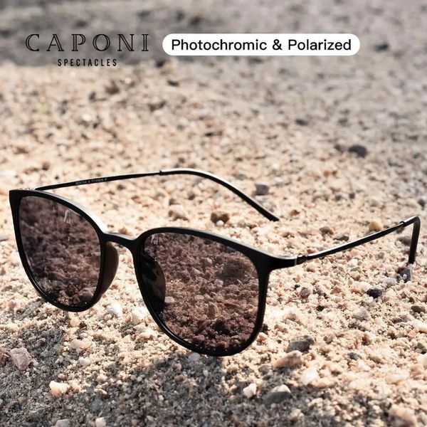 CAPONI OVAL MENS SONNELLERSE SONGEN POCHROMISCHE POLARISIERTE SONNENBRASSEN FÜR MÄNGEN UV RAIL SUPER LIGE Small Sye Brille BS520 240321