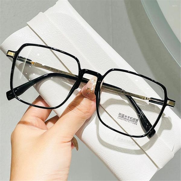 Sonnenbrille Stylish Square Anti-Blau-Lichtbrille für Frauen Retro Clear Rahmen Anti-Strahlung Koreanischer Stil transparent