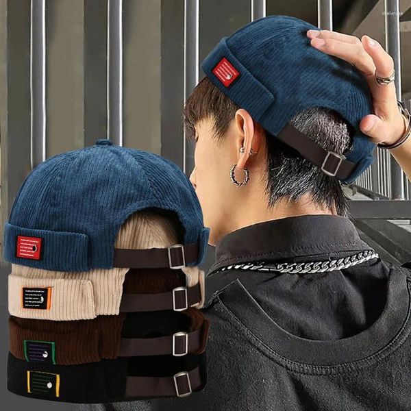 Berets Fashion Vintage Beanie Hats Corduroy Docker Cap Spring осень домовладец Зимняя шляпа мужская уличная одежда хип -хоп