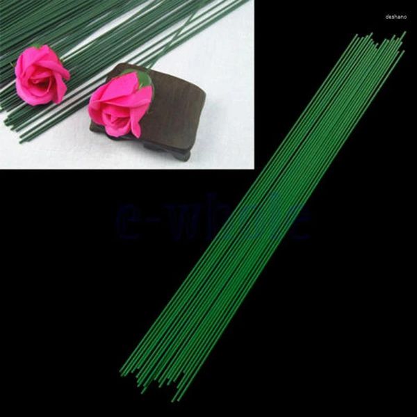 Flores decorativas 12pcs/lote 60 cm Artificial Green Flower Haste Diy Material Floral Acesso a fio Madeir