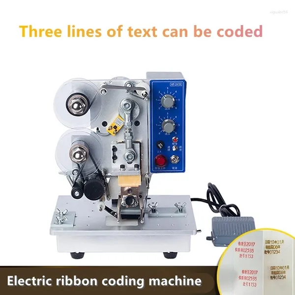 HP-241B Электрическая ленточная ленточная кодера автоматическая педальная кодировка номера пакета с машиной кода печати