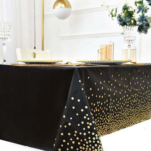 Tischtuch Peva Tischdecke für Rechtecktische Einweg -Tücher Decken Gold Dot Confetti Partys Hochzeit Brautdusche