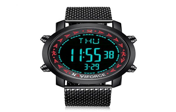 Naviforce 9130 Männliche digitale Uhr Stopwatch Drahtgürtel Backlight Calender Display Armbanduhr für Männer 5 Farben verfügbar 4871757