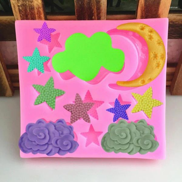 Stampi da forno a forma di luna a forma di luna silicone fai da te torta fondente stampo gummy cioccolato artigianato decorazioni stampi per biscotti da cucina