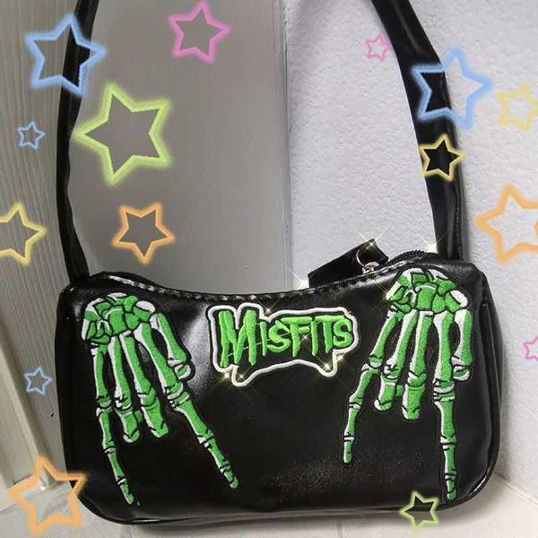 Designer -Tasche Original hausgemachte Millennium Spicy Girl Hand Bone Unterarmtasche Punk Buchstabe Y2K Handtasche Bounce