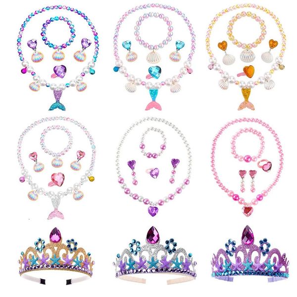 Baby Girls Perlen Halskette Set Mode Heck Anhänger Kinder Kinder Verstellbare schöne Halskette Chunky Schmuck für Geschenkparty 240329