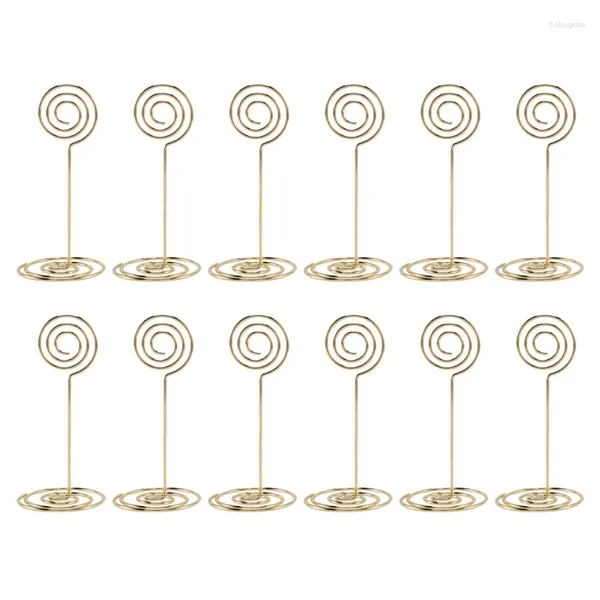 Rahmen 12 Packtischnummer Kartenhalter PO Holds Platz für Papiermenü Clips Circle Form (Gold)