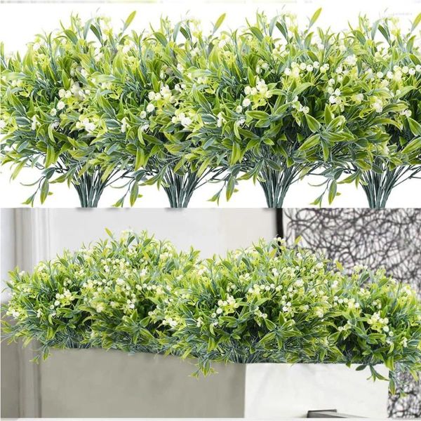 Flores decorativas 2pcs Simulação de plástico artificial Plantas verdes Sky Full Star