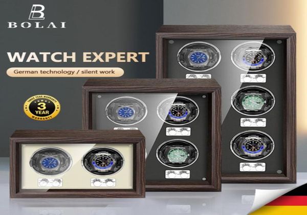 Bolai Brand Luxury Wood Watch Winder Higher 2 4 Slot Automatic Orologi Box con cabina mobile Mabuchi Orologio per orologi Box di archiviazione 223161474