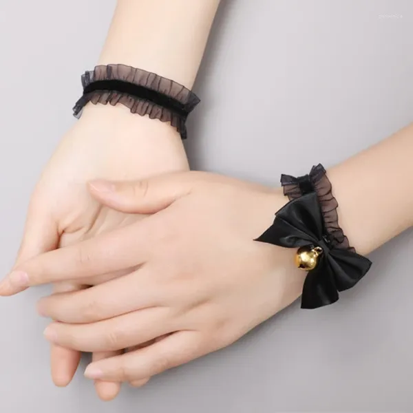 Parte de festa colar japonês de gargantilha de renda japonesa com pulseira de pulseira conjunta de gola doce colarinho gótico punk cosplay punk