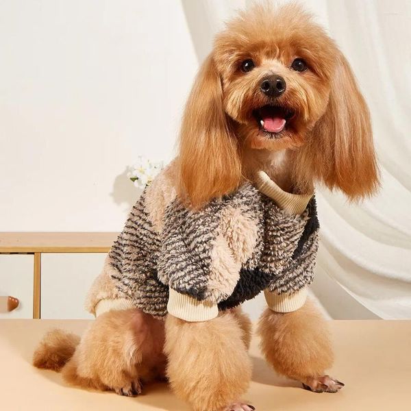 Dog Apparel Fashion Autumn and Winter Small Plexush Sweatshirt Simples Cute Cut Roupos Pet para Teddy Bichon