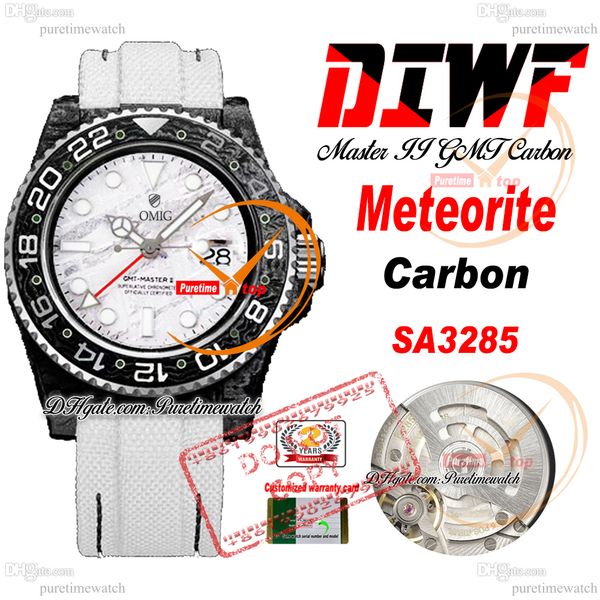 Carbon SA3285 orologio da uomo automatico DIWF V2 Meteorite Dialga di nylon White Nylon Super Edition La stessa scheda seriale Puretime RELOJ HOMBRE MONTRE HOMMES PTRX