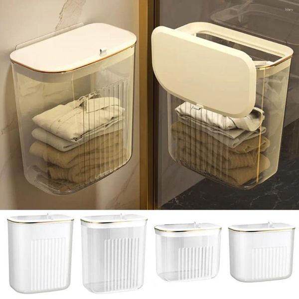 Borse per lavanderia Organizzatore utile cesto di grande capacità trasparente mantieni i servizi igienici in ordine appeso abiti sporchi