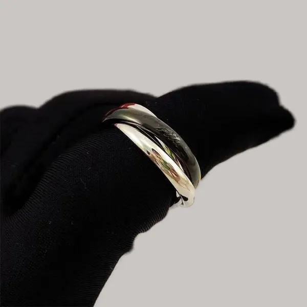 Fashion Trinity Rings Designer for Women Placed Silver Jewelry Woman Ring Tre colori Ring di fidanzamento Wedding Accessori vintage ZL203 B4