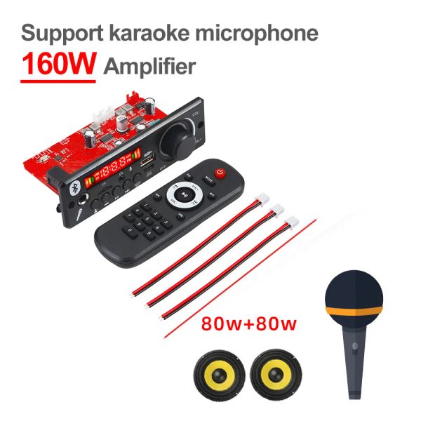 Spieler 160W Verstärker mp3 Decoder Board DIY Home Digital 12V 80W Audio Power Bluetooth FM für Musik Subwoofer -Lautsprecher Lautstärkesteuerung