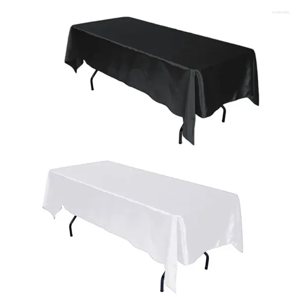 Panno da tavolo 1pcs/lotto di colore solido satinato bianco/nero tovaglia rettangolare cover del banchetto per feste di nozze decorazione per la casa