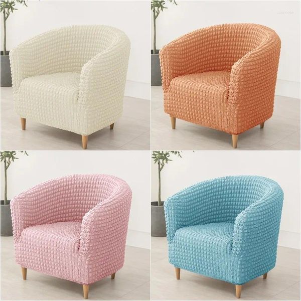 Stuhlabdeckungen nordisches Festkörperbügel Badewanne Slipcover Spandex Stretch Club Sessel Bubble Grid Freizeit Einzelsitz Couch Couch Abdeckung