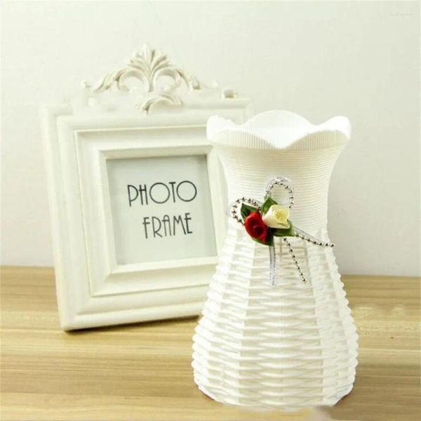 Vasos cesto de flor de parede montada vaso pendurado vaso branco de vestido de vestido de vestido de armazenamento decoração de planta doméstica