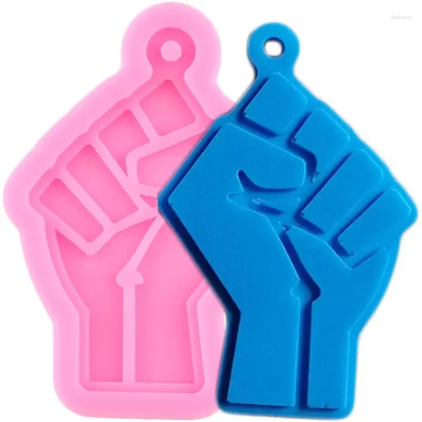 Stampi da forno lucido lucido blm pugno portachiavi epossidico resina silicone stampi collana gioielli che producono caramelle al cioccolato fondente stampo a sospensione