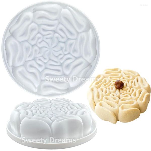 Stampi da forno stampi in silicone rotondo 3D per torte di formaggio al cioccolato Mousse decorazione di ghiaccio per pasticceria strumenti per il forno da forno