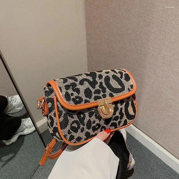 Umhängetaschen weibliche Handtasche Bolso Bandolera Mujer Bag Square 2024 Achselhöhle Messenger Leopard Druck