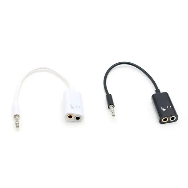 Adaptador de fone de ouvido divisor 3,5 mm Splitter Splitter Audio Masculino a fone de ouvido HOENSET + ADAPTOR DE MICROPOLO Drop Shipping