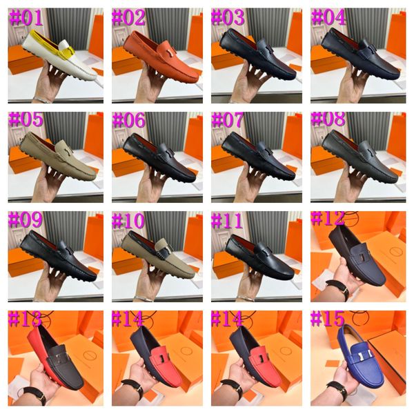 40 Style Tasarımcı Loafers Katırlar Erkekler İçin Mokasinler Ayakkabı Deri Lüks Erkek Elbise Günlük Yüksek Topuk Başak Somunlar Resmi Orijinal Siyah Gerçek Erkekler Süet Boyut 38-46