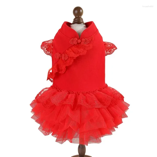 Vestido de pet -vest dos vestidos de pet -vest dos vestidos de noiva gato filhote de cachorro pomeraniano shih tzu maltese bichon poodle schnauzer roupas de roupa vermelha