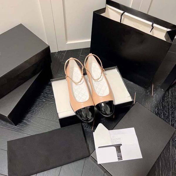 Luxurys Slingback topuk çift tıknaz yüksek topuklu deri moda balo elbise ayakkabı resmi düz topuklar sandalet bale tasarımcı ayakkabı kadın loafer slaytlar düğün ayakkabıları