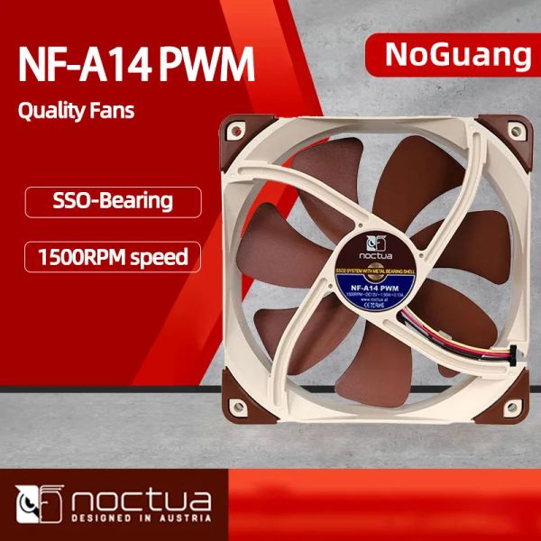 Camundongos noctua nfa14 controle de temperatura PWM 14 cm de desktop chassi de computador de resfriamento de ventilador CPU Linha fria baixa ruído