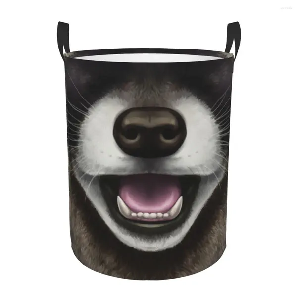 Çamaşır çantaları komik hayvan rakun sepeti katlanabilir çöp panda racoon oyuncak giysileri çocuk için depolama kutusu kreş depo kutusu