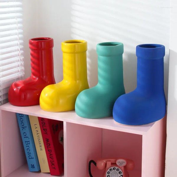 Vasen Keramik Vase Schuhe Galoshes Stiefel Blumenarrangement Accessoires Hydroponik Blumenpot Stiftbehälter Schuh Home Dekoration