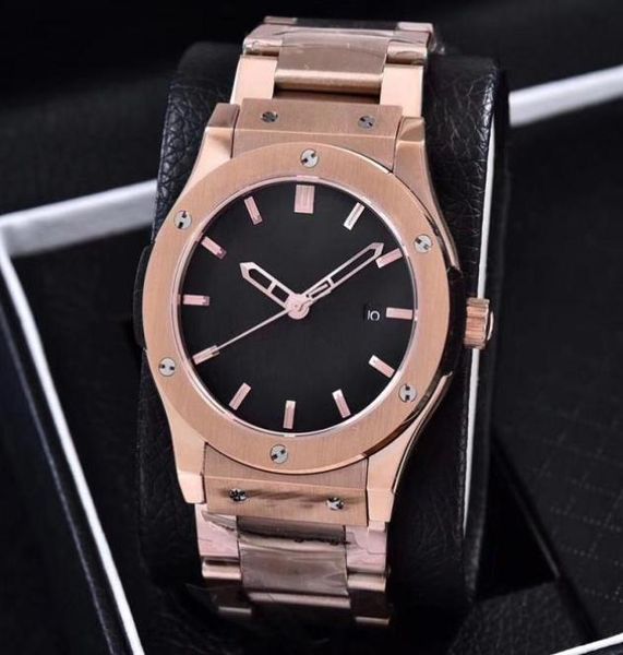 6 tipi men039s orologio meccanico automatico di lusso Rose Gold Case Nero Bracciale in acciaio inossidabile Requino NX Classico Fasion B3300899