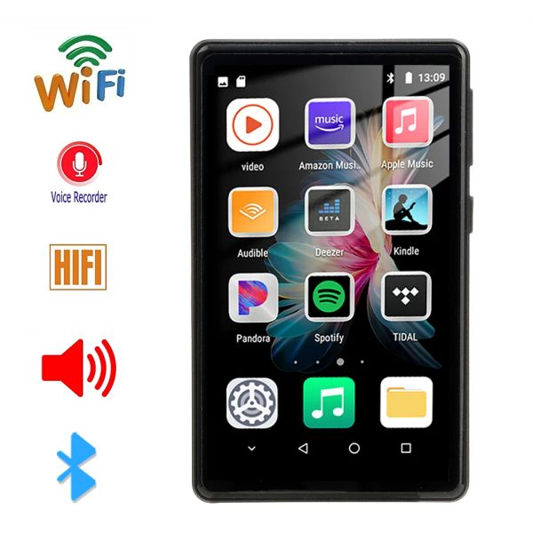 Players portátil wifi mp4 player bluetooth mp5 hifi musp mp3 player 4,0 polegadas Tela de toque completa fm/gravador/navegador/suporta 256gb