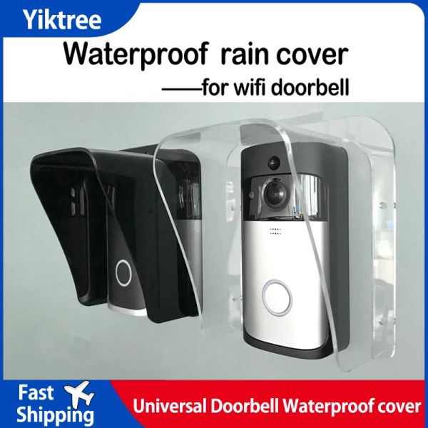 Campainhas de campainha universal preto/transparente capa de chuva à prova d'água ao exterior