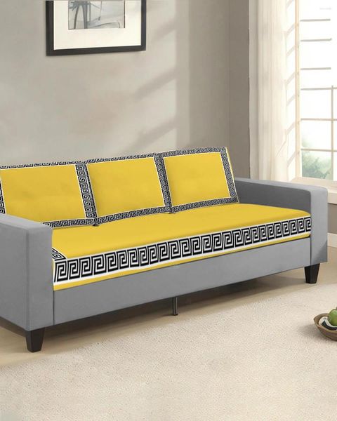 Stuhlabdeckungen gelbe geometrische Mustersofa Sitzkissenabdeckung Möbel Beschützer waschbarer abnehmbar