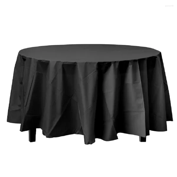 Tabela de mesa preta preta descartável peva decorativo toalha de plástico sólida 1pc