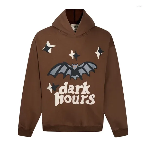 Hoodies masculinos de boa qualidade Horários escuros Bat Phop Printe